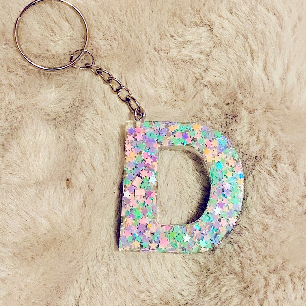 Letter D initial keychain